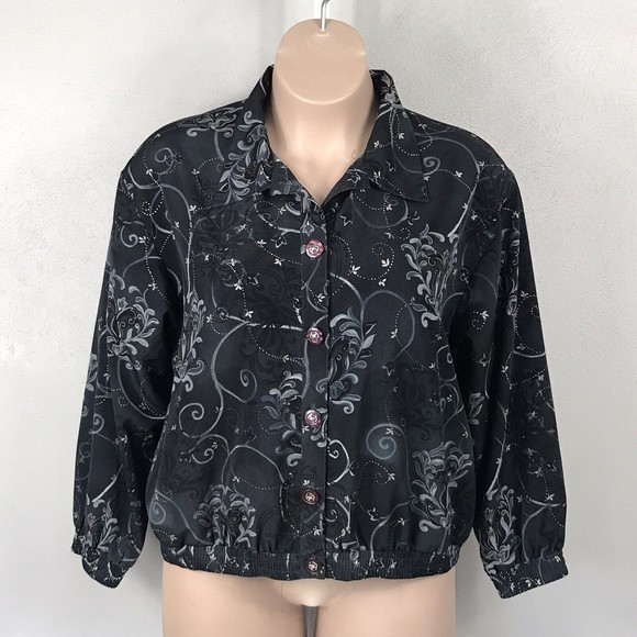 Willow Ridge Women's Button Down Collared Light Jacket ~ Sz XL ~ Long Sleeve - Picture 2 of 4